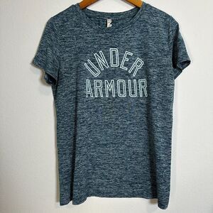 Under Armour HeatGear T-Shirt Women Small Green‎ Tech Twist Graphic Short Sleeve